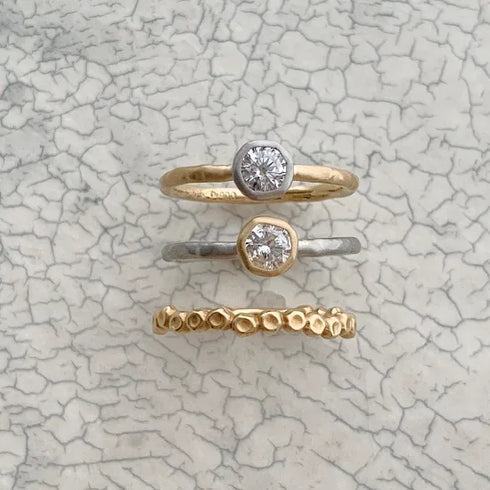 N°7 K18arm classy combination ring 0.3ct